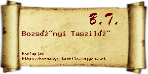 Bozsányi Tasziló névjegykártya